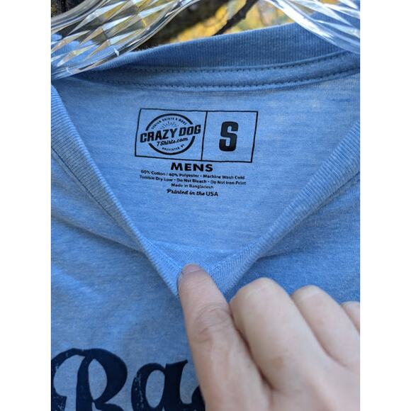 CRAZY DOG T-SHIRT:  mens size small fishing graphic lake river "Bass Master" - Picture 3 of 4